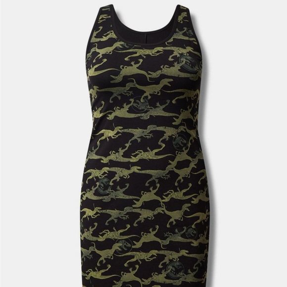 ❤️NWT VINTAGE TORRID SHEATH DRESS - JURASSIC PARK WORLD DINOSAUR - PLUS SIZE 1X - Picture 9 of 11